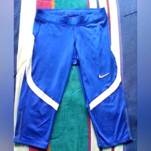 Nike Woman’s Small Power Race Day Blue Running Leggings Tights